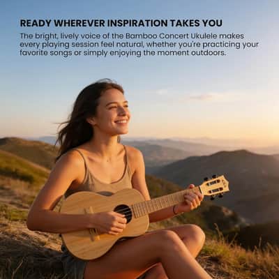 Kala Brand Music Co. Bamboo Collection, 4-String Ukulele, Right, Natural, Tenor (KA-BMB-T) image 10