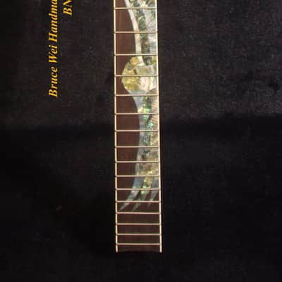 Handcrafted 5 String Banjo Neck, Solid Mahogany MOP & Abalone Eagle Inlay, Heel Carved, Bruce Wei BN-2026 image 3