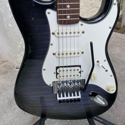 Japan built Fender "Squier Series" Floyd Rose Standard Stratocaster with Rosewood Fretboard 1992 - 1996 - Blue Foto Flame image 1
