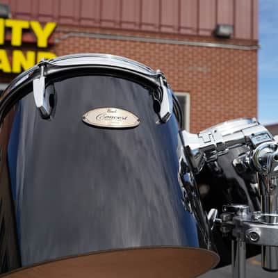 Pearl Concert Series Midnight Black Wrap 10" & 12" Tom Set With Stand Model #PTE-1012 image 7