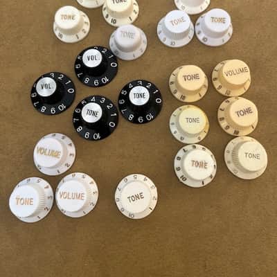 FENDER GIBSON KNOBS MISC - BLACK WHITE YELLOW image 2