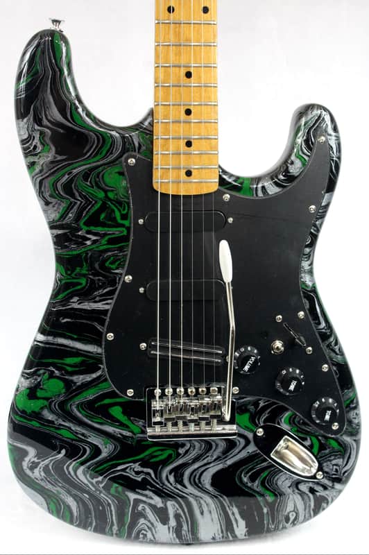 Custom Swirl Painted and Upgraded Arbor Strat Style Electric Guitar image 1