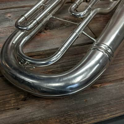 Lyon & Healy American Professional Baritone Euphonium Antique Vintage Silver image 5