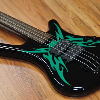 Warwick Corvette $$ Special Edition Tribal Black and Green image 5