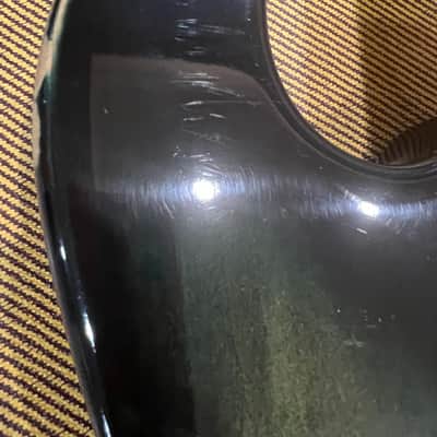 Wanderkauven Electric guitar - Transparent green burst finish with visible wood grain image 17