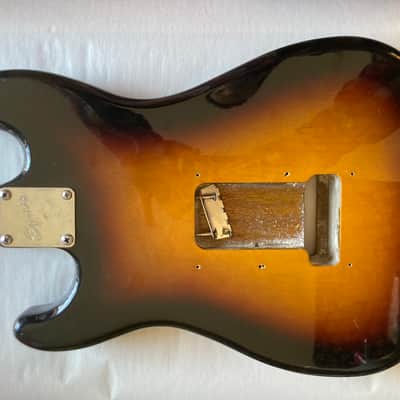 Squier by Fender Bullet S3 PROJECT Body and Loaded Pickguard FREE Neck Included 1980s - Sunburst image 5