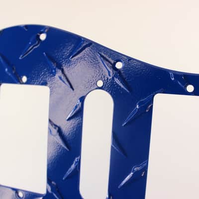 Blue Aluminum Diamond Plate HSH Strat Pickguard Fits Fender Stratocaster image 8