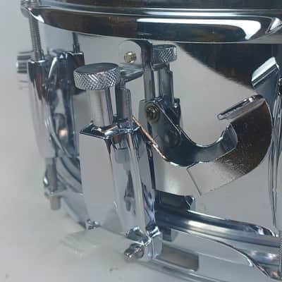 Ludwig Steel Rocker 8Lug Snare Drum 80s 5x14"Vintage Chrome Black/White #814113 image 4