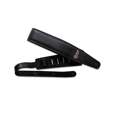 Heritage Guitars Premium Leather Guitar Strap - Black image 3