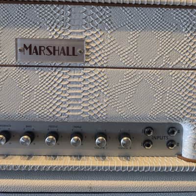 Marshall Bernie marsden 1959hwbm #53/120 100 watt head - Whitesnake white snakeskin image 5