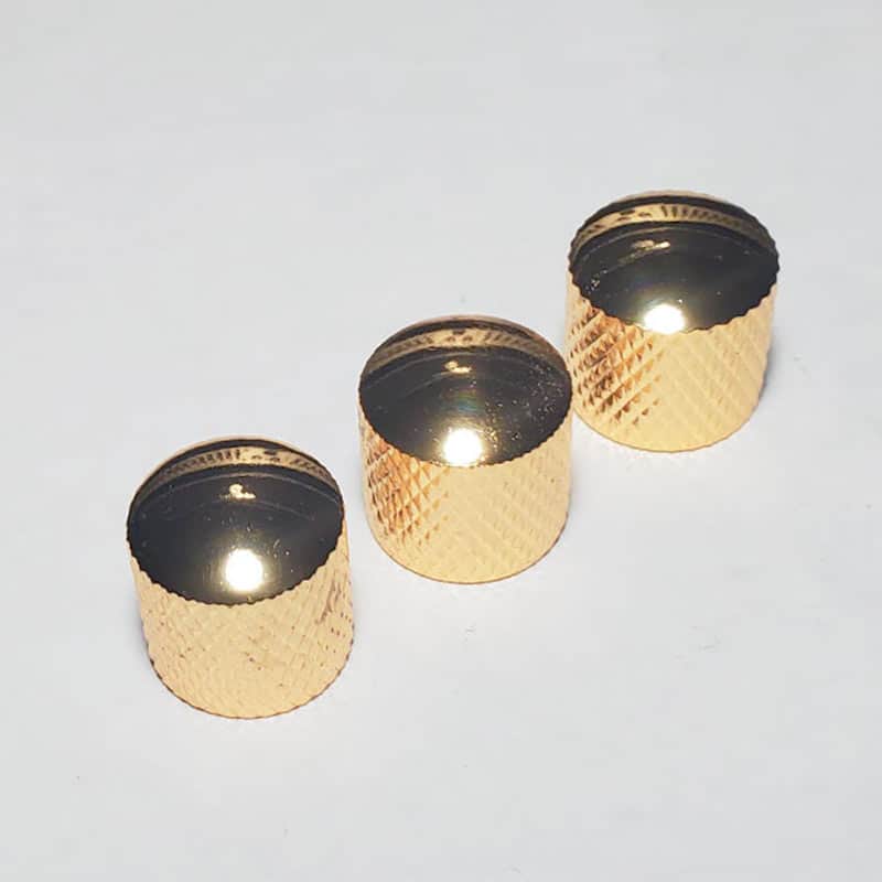 Light Relic Blemished Tops Gold Knurled Knobs for Guitar or Bass (3) image 1