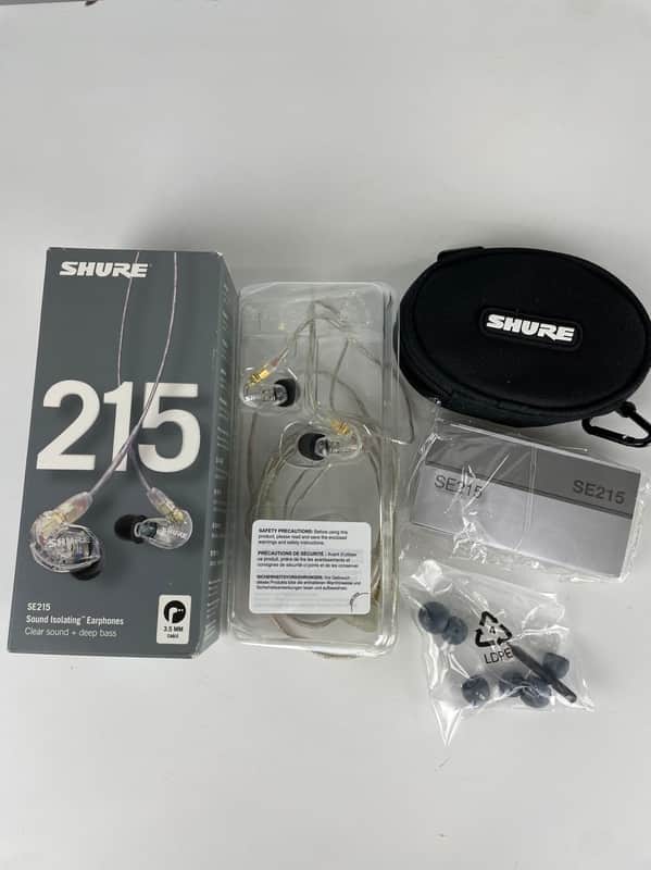 Shure SE215 Single Driver In-Ear Monitors, Clear image 1