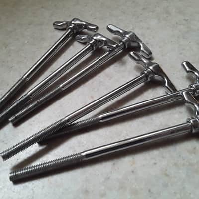 Pearl Vintage Chrome Bass Drum T Rods Lot from 1970's Era - (Very Clean) image 1