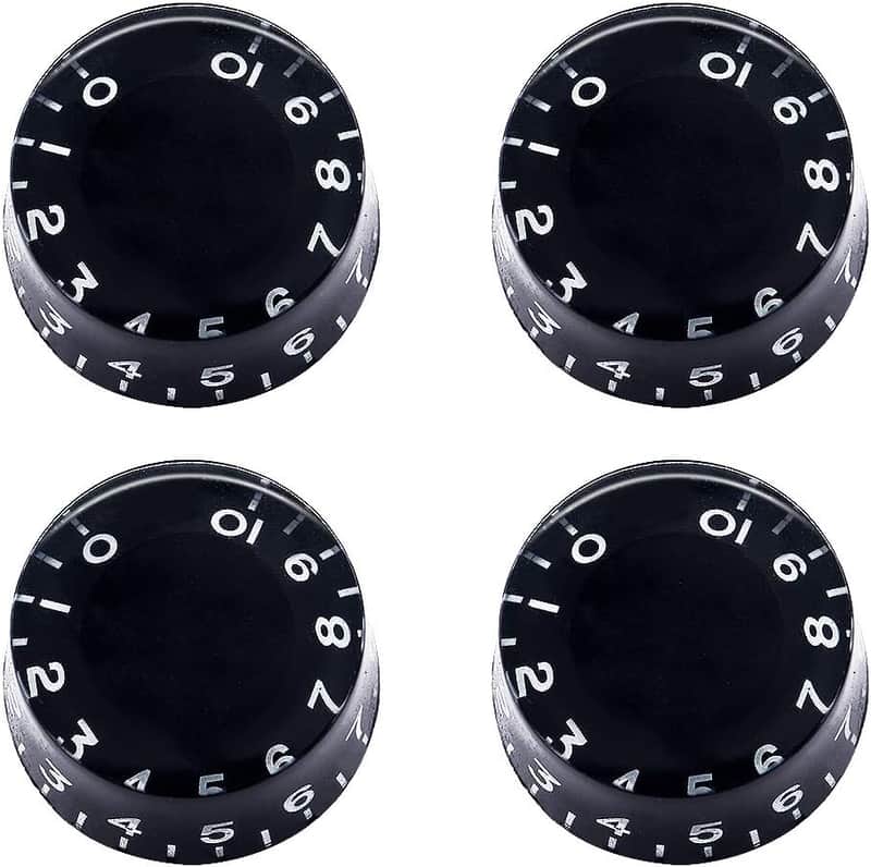 4pcs Black Guitar Knobs Electric Bass Top Hat Knobs Speed Volume Tone AMP Effect Pedal Control Knobs imagen 1
