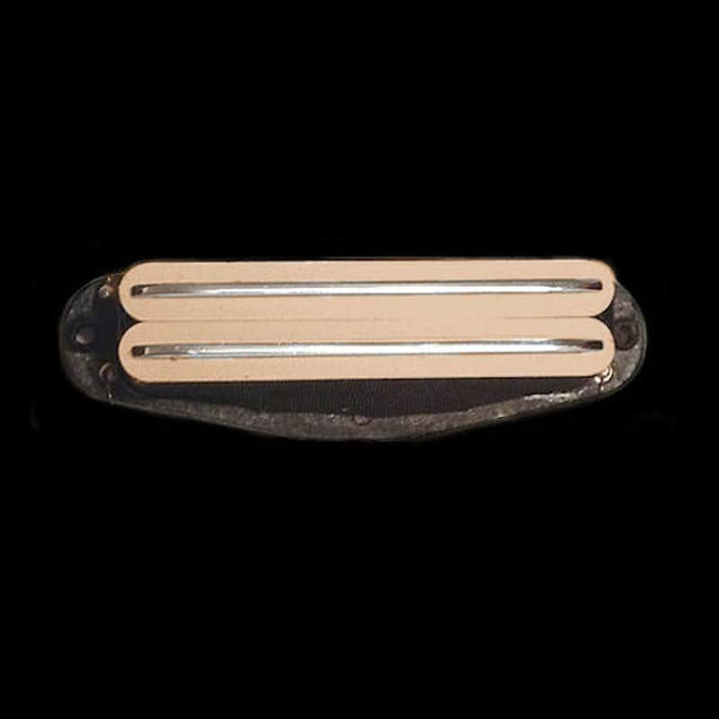 GuitarHeads MINI RAIL HUMBUCKER Pickup - CREAM & CHROME- Bridge image 1