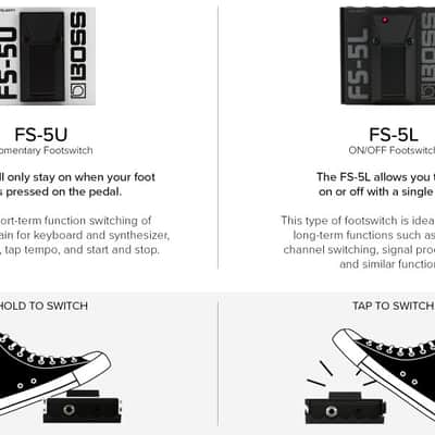 Boss FS-5L Latching Single Button Footswitch Black image 6