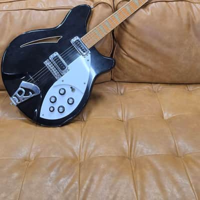1986 Rickenbacker 360 JETGLO BLACK W/Original Case image 4