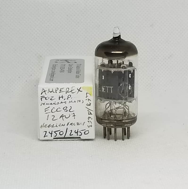 HP Made By Amperex 12AU7 White Tip Gray Plate Perfectly Balanced Single NOS 12AU7A ECC82 image 1