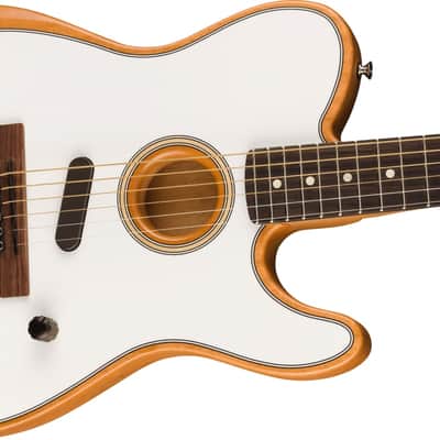 Fender Acoustasonic Player Telecaster Guitar Rosewood Fingerboard, Arctic White with Deluxe Gig Bag image 2