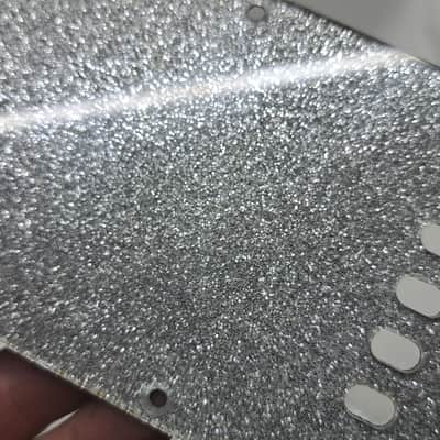 Platinum Silver Sparkle Glitter SSS pickguard + trem cover set Fits Fender Strat Stratocaster image 17