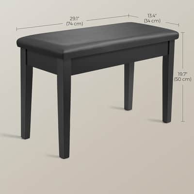 Piano Bench with Storage for Music Sheet, Padded Cushion Keyboard Stool Chair Vanity Seat image 2