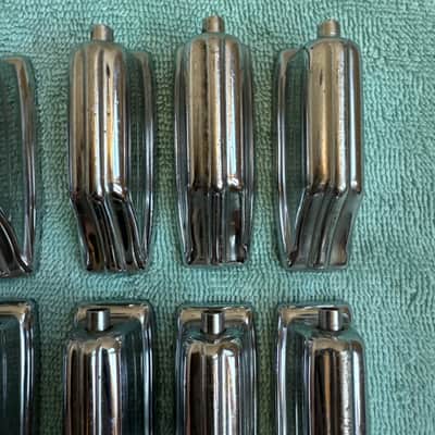 Rogers Lot of 10 Beavertail Vintage Bass Drum Lugs + Screws Springs - Lot 1 70s - Chrome image 4