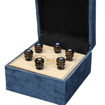 Taylor Water Buffalo Horn Bone Bridge Pin Set-Brown with Turquoise image 2