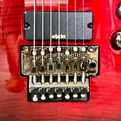 Schecter Demon-7 Floyd Rose Electric Guitar, Crimson Red Burst image 6