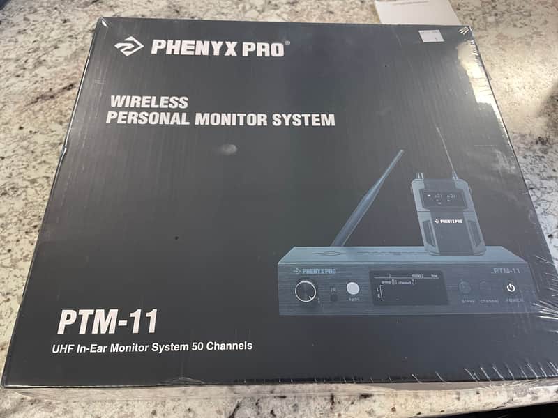 Phenyx Pro PTM-11-1B | UHF Mono Wireless In-Ear Monitor System w/ 1 Loop Output - Black image 1