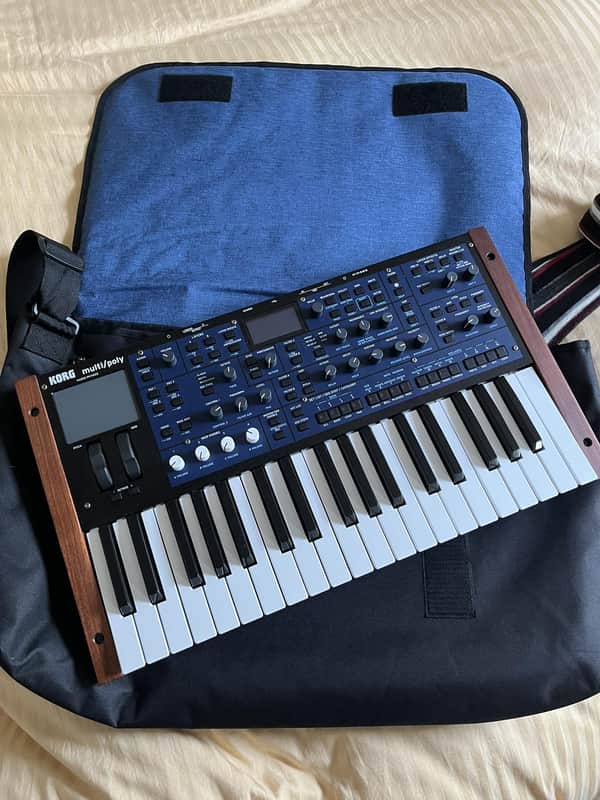 Korg Multi/Poly 37-Key Analog Modeling Synthesizer 2024 - Present - Black & Blue with Wood Sides image 1