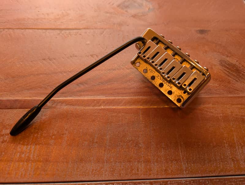 MannMade USA Tremolo Bridge With Trem Arm Heavy Block Chrome/Black 15.6Oz image 1