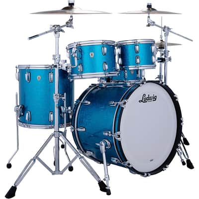 Ludwig Classic Maple Studio 4-Piece Drum Shell Pack - Regular Vintage Aqua Sparkle