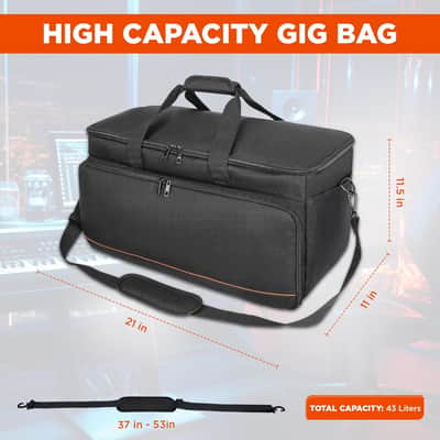 Cable Bag Organizer & DJ Bag with Detachable Padded Bottom and Adjustable Dividers, Travel Gig Bag for Professional Musicians for Cords, Microphones, DJ Equipment, Music Gear, Travel image 2