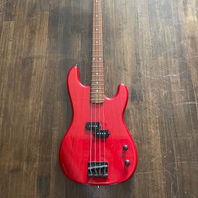 Rare 1980s ESP P-Bass Electric Bass Transparent Red MIJ Japan image 2
