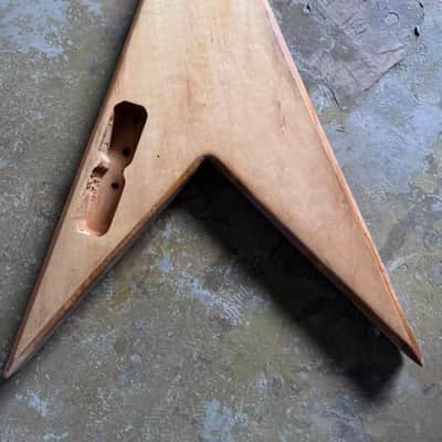 Mahogany Wood Flying V Style Guitar Body DIY Project image 4