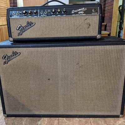 Fender Bassman Amplifier & 2x12" Cabinet, Vintage 1967 Black Face image 1