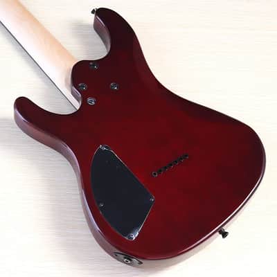 Red Burst Custom 7 String Electric Guitar, Quilted Maple Top Body and Neck image 4