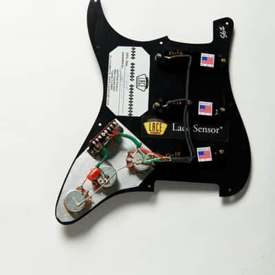 Lace Sensor Triple Rainbow Loaded Pickguard - Black w/ Black image 2