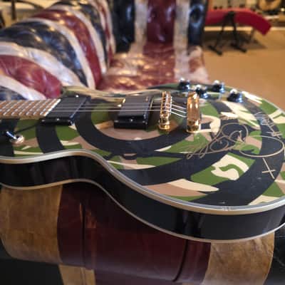 Zakk Wylde Les Paul Custom Camo Bullsye 50th Anniversary Black Sabbath Artist Signed Guitar image 15