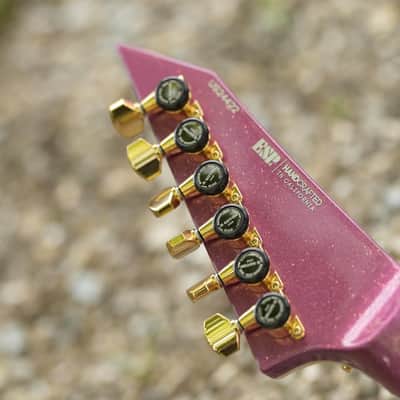 ESP USA M-II NTB FR EMG, Gold Hardware - Disco Pink Sparkle image 9