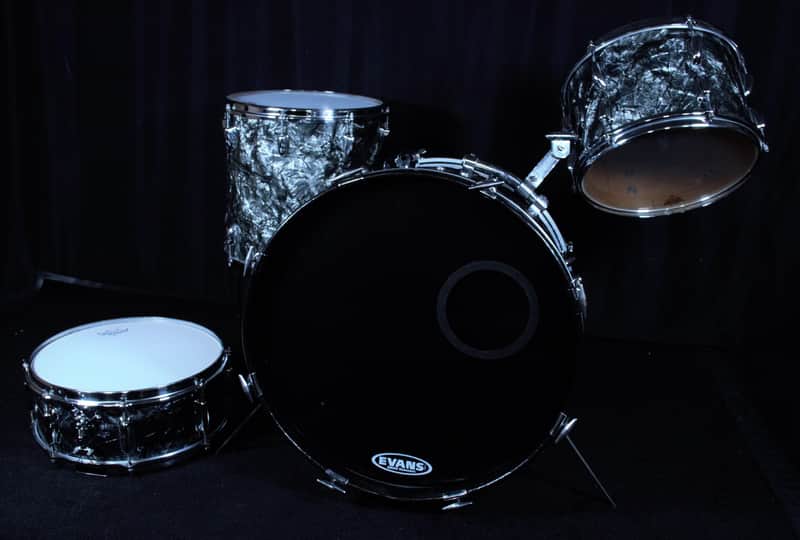 Slingerland Vintage 1965 Black Diamond Pearl 4 Piece Shell Pack image 1