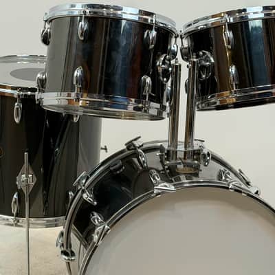 Gretsch 22/12/13/16" 70's Stop Sign Badge Drum Set - Black Mirror Chrome image 1