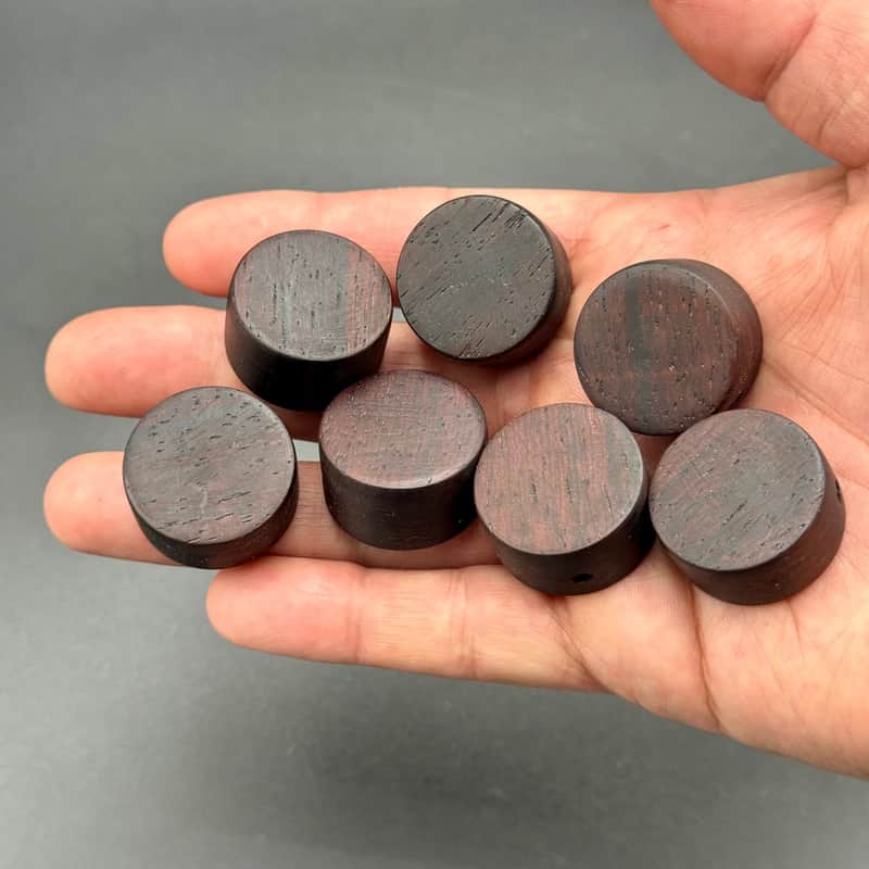 **Price per knob (please send me a DM if you need more) ** - Handmade Authentic Brazilian Rosewood Wood Volume/Tone Knobs | 6mm Bored Center image 1