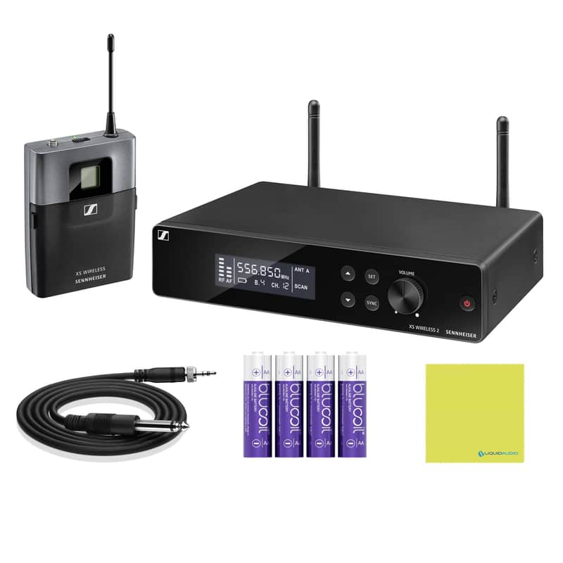 Sennheiser Pro Audio Wireless System Bundle with 4X AA Batteries & Polishing Cloth – XSW 2-CI1-A, Black, UHF Wireless for Instruments, Rugged Build, Easy Setup, Reliable Signal for Live Performances image 1