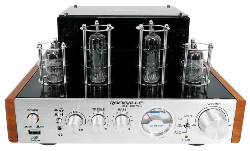 Rockville BluTube WD 70w Bluetooth Tube Amplifier/Home Stereo Receiver 2-Tone image 1
