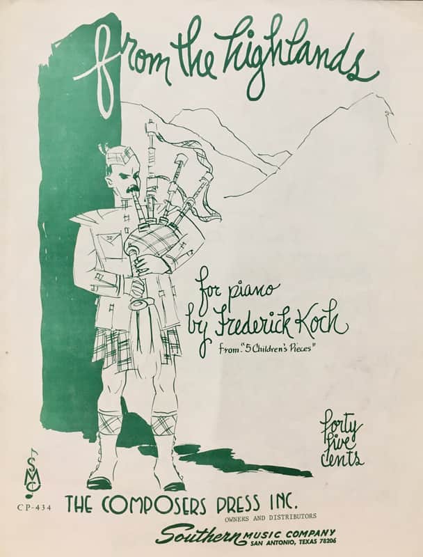 (VINTAGE SHEET MUSIC) From the Highlands - for Piano image 1