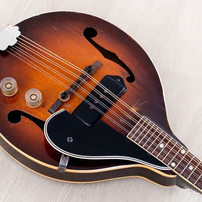 1948 Gibson EM-150 Vintage A-Style Electric Mandolin Sunburst w/ P-90, Case image 9