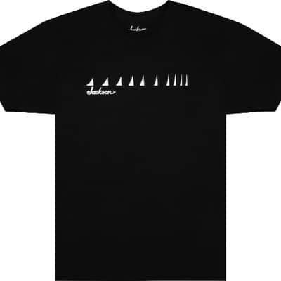 Jackson Guitars Shark Fin Guitar Neck Men's T-Shirt, Black, Medium (M) image 1