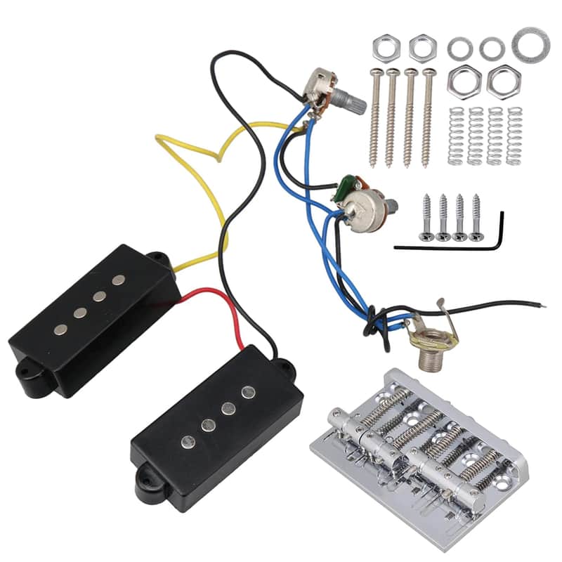 Prewired Neck & Bridge Humbucker Pickups With Hole Pitch 68Mm Bass Bridge Instrument Accessories For 4-String Bass image 1