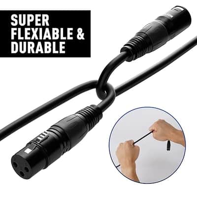 XLR Cable Microphone Cable 50 Feet, Heavy Duty Balanced XLR Speaker Cable-Pin Shielded Male to Female Mic Cord,DMX Stage Lighting Patch Cable for Speaker Systems Mixer+10 Ties image 4